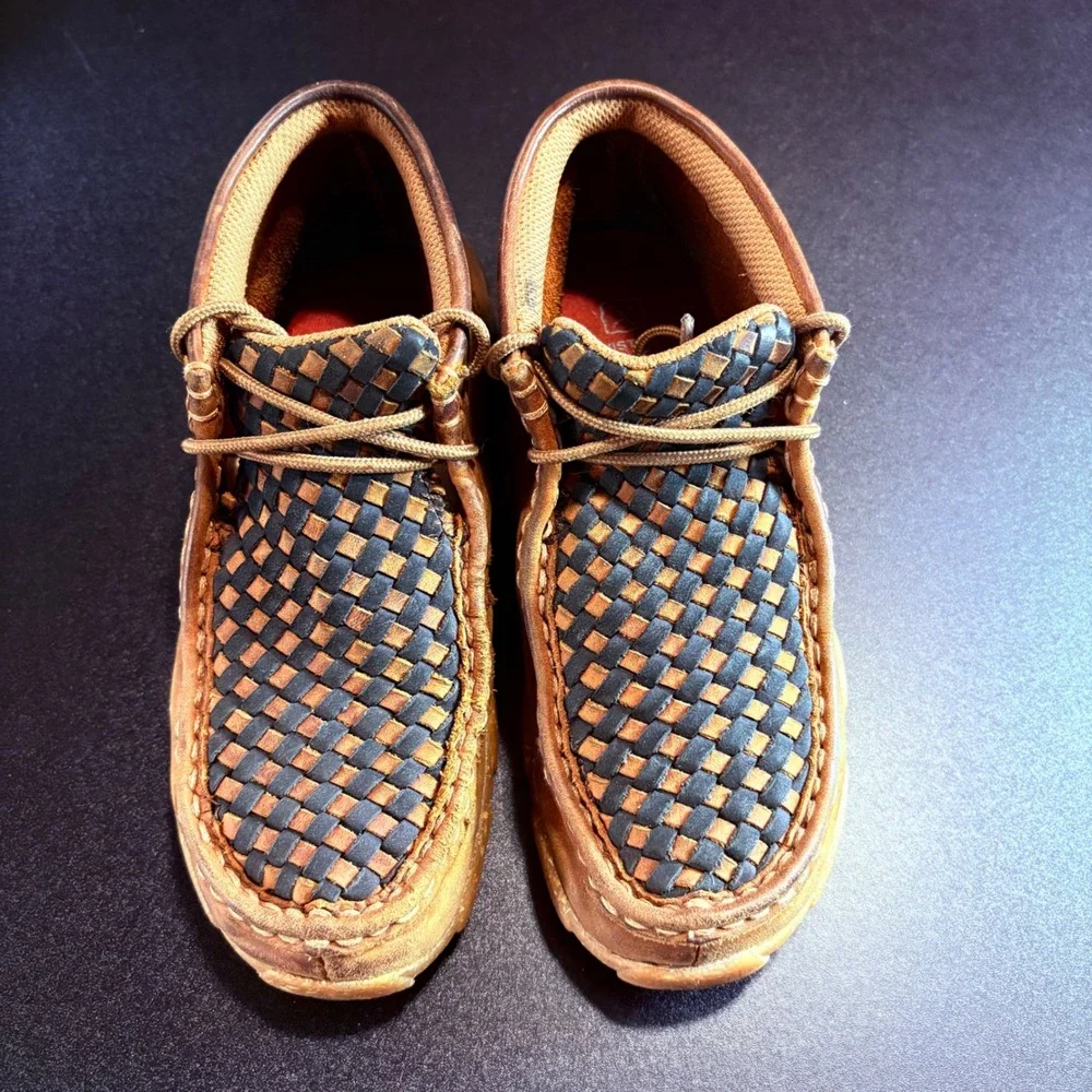 Twisted X Kid's Chukka Driving Mocs Oiled Saddle leather western youth 1 M kids